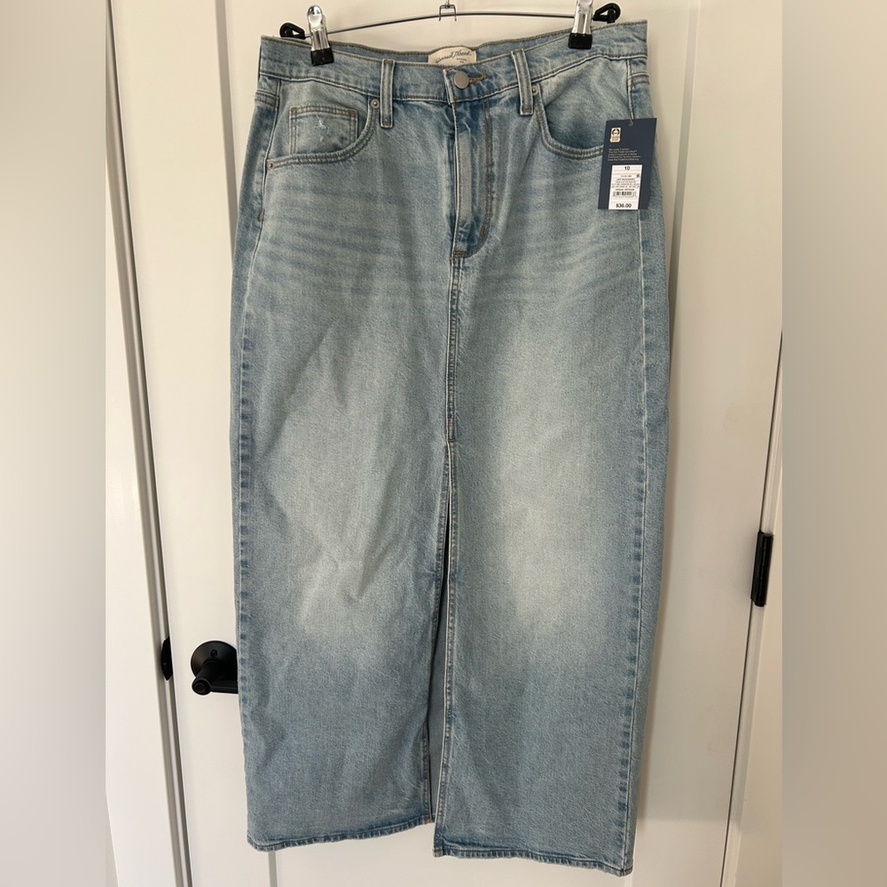 Universal Thread Light Wash Denim Midi Skirt